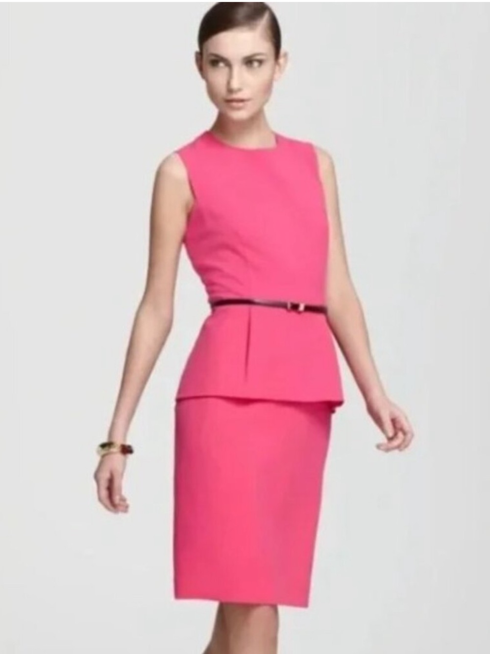 Calvin Klein Pink Peplum Sheath Dress Size 10